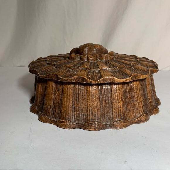 VINTAGE BARRICINI Candies CHOCOLATE CANDY GIFT BOX SYROCCO Wood Rose Flower Old - Picture 5 of 13